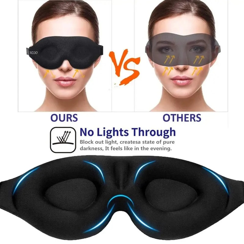 Adjustable Soft Padded Sleep Mask Block Out Light For Ultimate Comfort 4