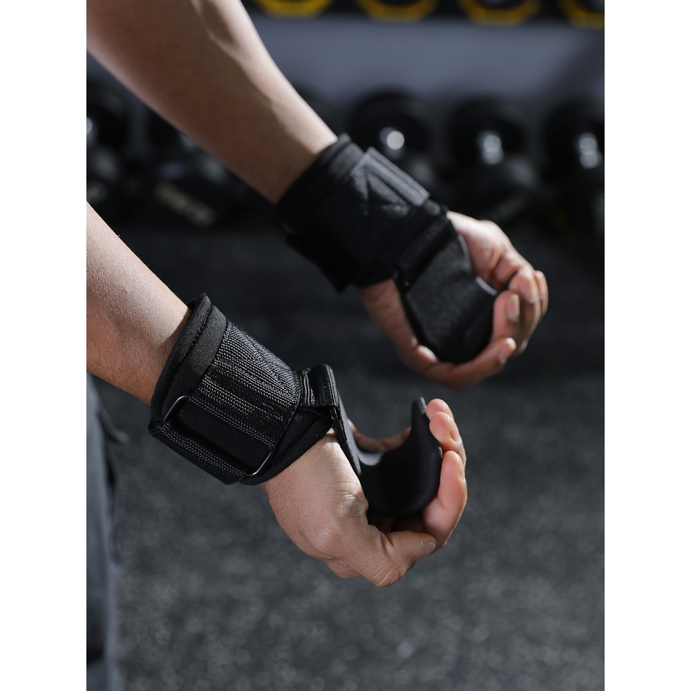 Heavy Duty Weightlifting Hooks With Neoprene Padded Wrist Straps For Deadlifts Pullups Steel Grip 7