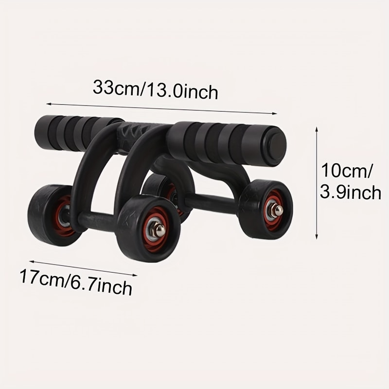 Abdominal Exercise Wheel Four Wheels For Stability Home Gym Fitness Equipment Core Strengthening 3