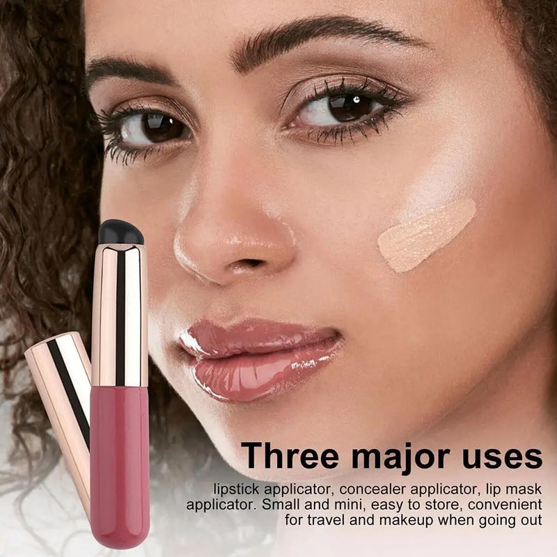 Silicone Lip Brush With Cover Soft Concealer Lipstick Brush For Smooth Flawless Application 5