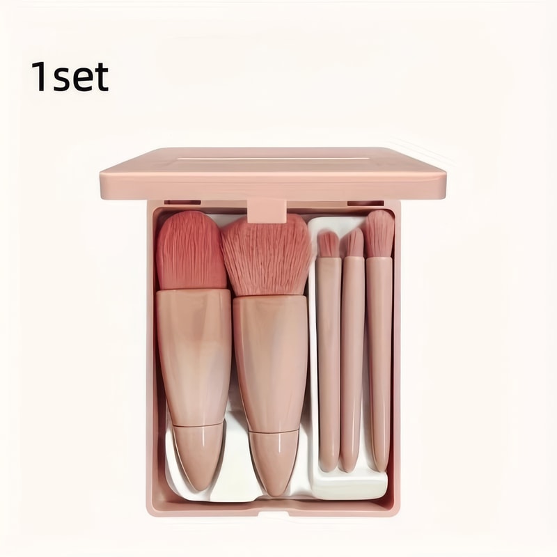 Pink Makeup Brush Set Professional Synthetic Hair Brushes For Flawless Application Portable Crue 2