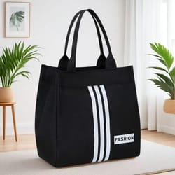 fashionable three-bar oxford lunch box handbag | portable bento bag for on-the-go