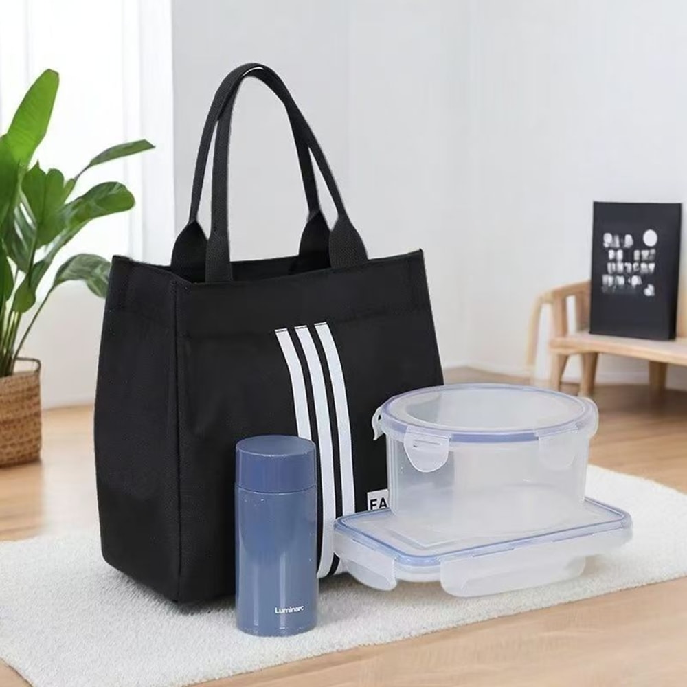 Fashionable ThreeBar Oxford Lunch Box Handbag Portable Bento Bag For OntheGo 5
