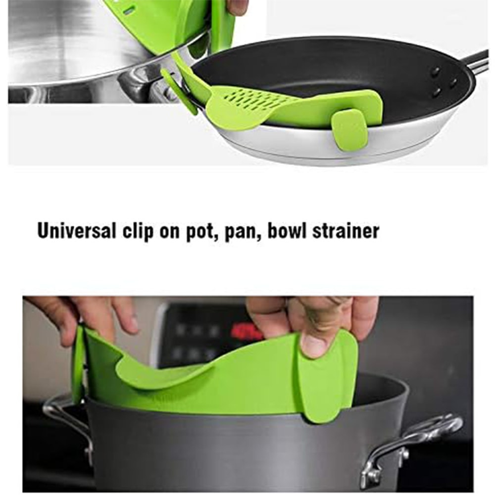 Adjustable Silicone ClipOn Strainer For Pots Pans And Bowls Handheld Drainer For Noodles And Pasta 6