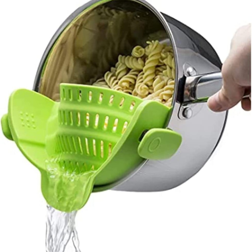Adjustable Silicone ClipOn Strainer For Pots Pans And Bowls Handheld Drainer For Noodles And Pasta 4