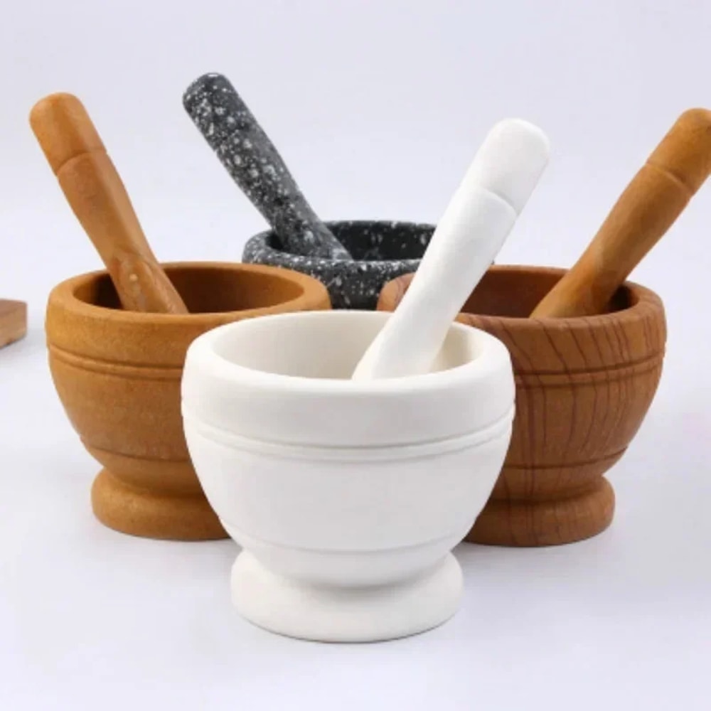 Resin Mortar And Pestle Set For Spices Herbs And Garlic Grinding Durable Kitchen Tool 2