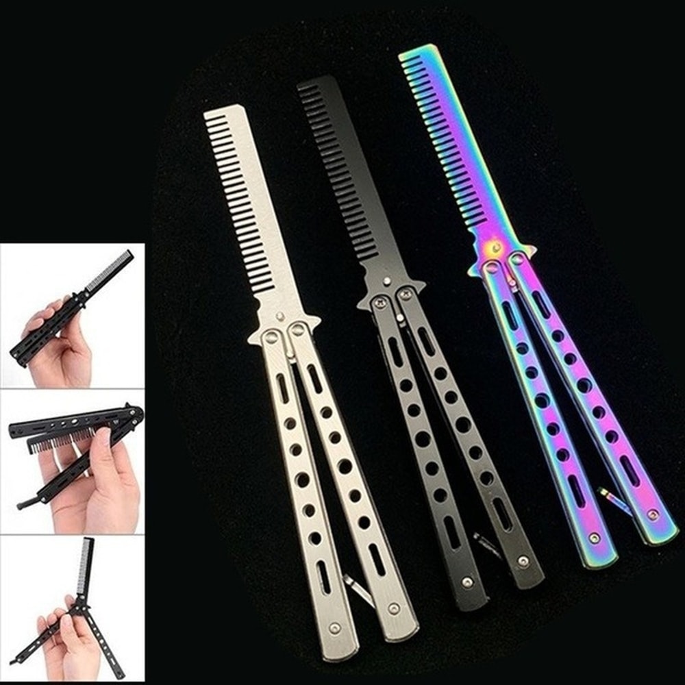Swing Comb Stainless Steel Butterfly Knife Comb For Novice Training 1