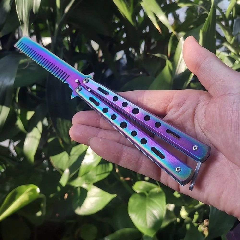 Swing Comb Stainless Steel Butterfly Knife Comb For Novice Training 3
