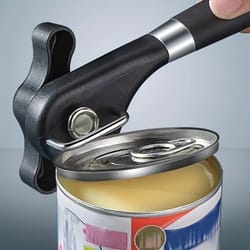 plastic hand-actuated can opener – safety kitchen tool with easy grip – side cut manual can opener