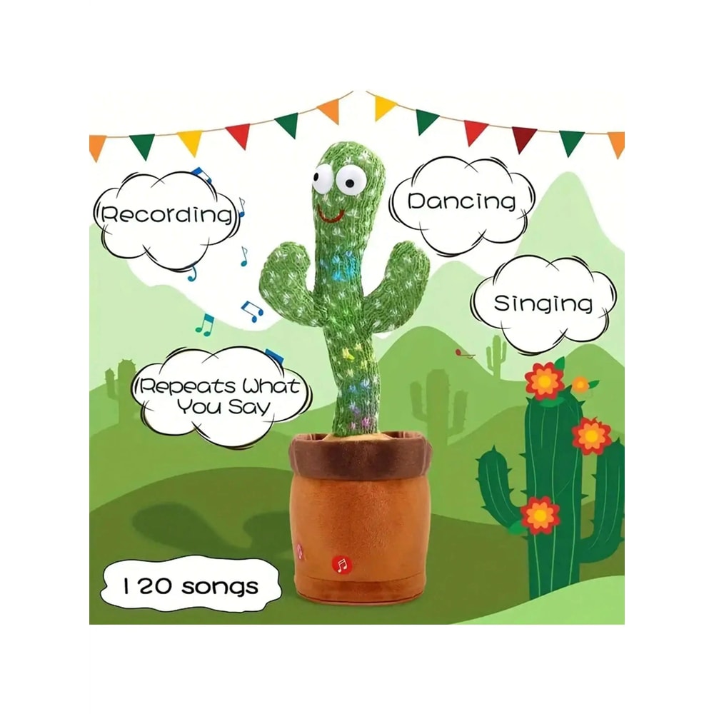 Dancing Talking Cactus Toy For Babies Mimicking Singing And Dancing Plush Toy For Kids 1