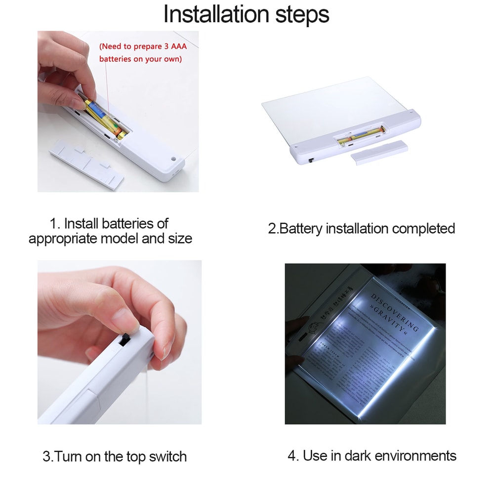 LED Flat Panel Night Vision Reading Light Eye Protection For Students Night Readers 4