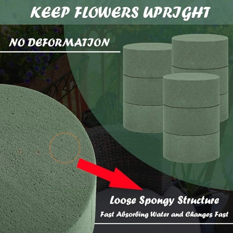 Green Floral Foam Blocks For DIY Flower Arrangements Round Floral Foam Bricks For Artificial Flowe 4