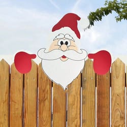 santa claus peeker yard ornament – christmas fence ornaments for indoor & outdoor holiday decor
