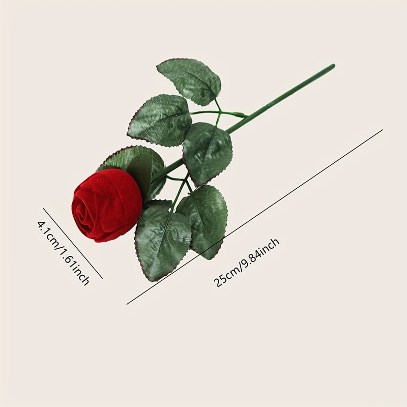 Simulated Rose Engagement Ring Box Romantic Proposal And Wedding Gift 4