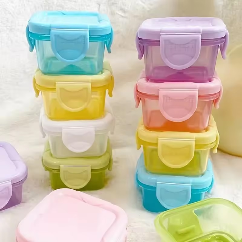 Mini Food Storage Containers With Leakproof Lids Airtight Condiment Freezer Storage 1