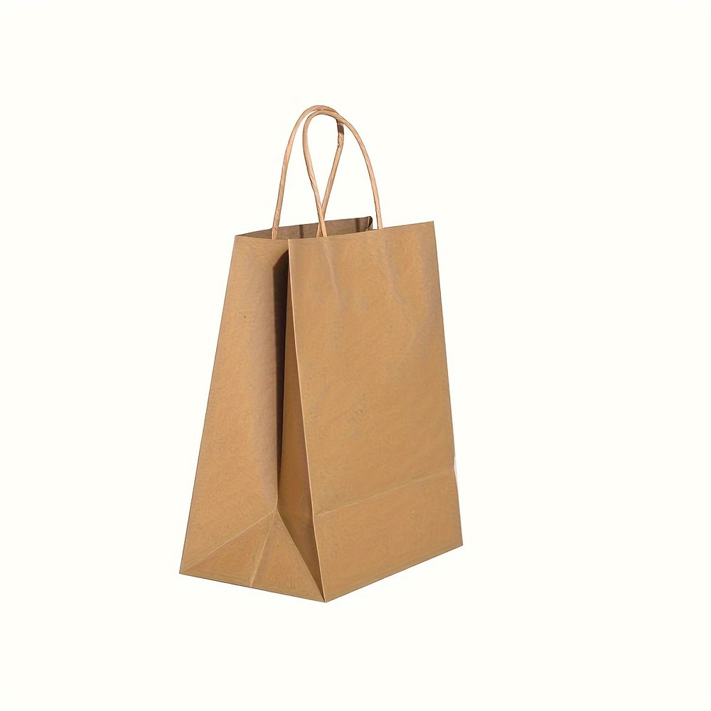 Solid Color Gift Bags With Handles EcoFriendly Kraft Paper Bags For Gifts Weddings And Candy Packa 2