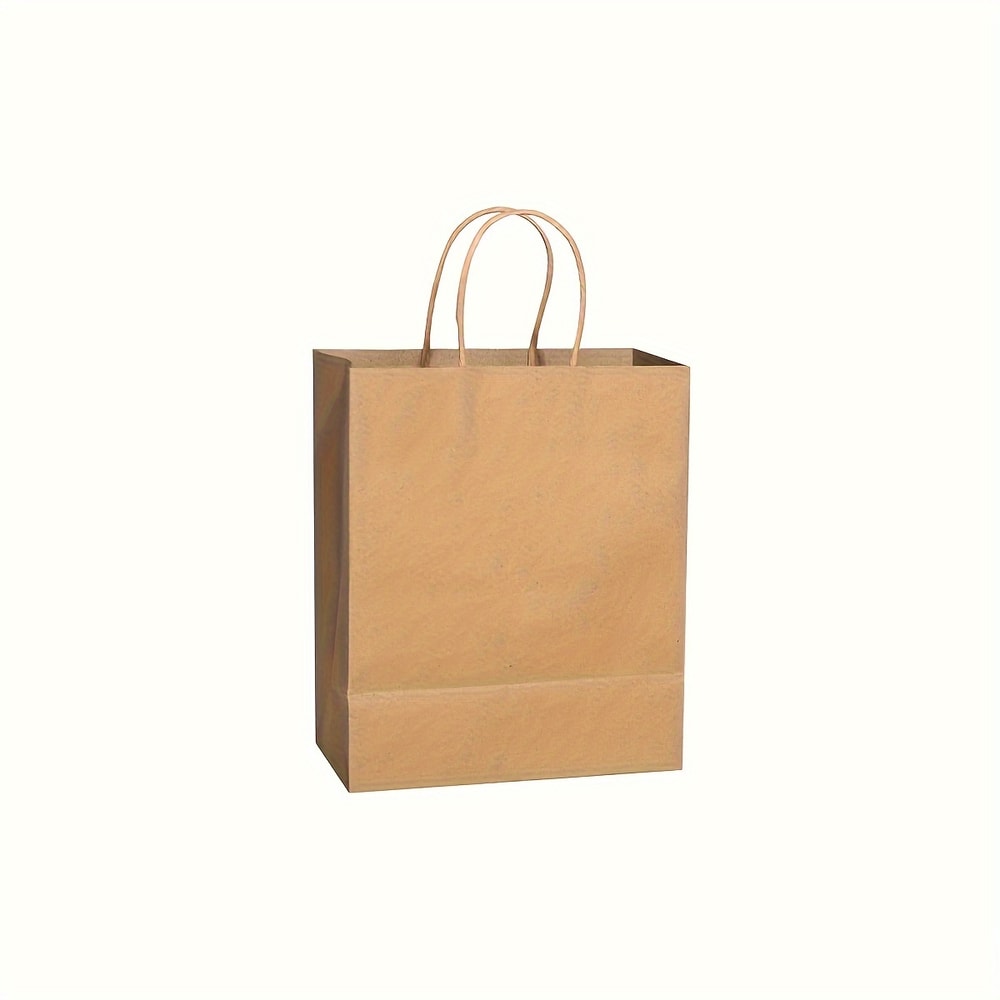 Solid Color Gift Bags With Handles EcoFriendly Kraft Paper Bags For Gifts Weddings And Candy Packa 5
