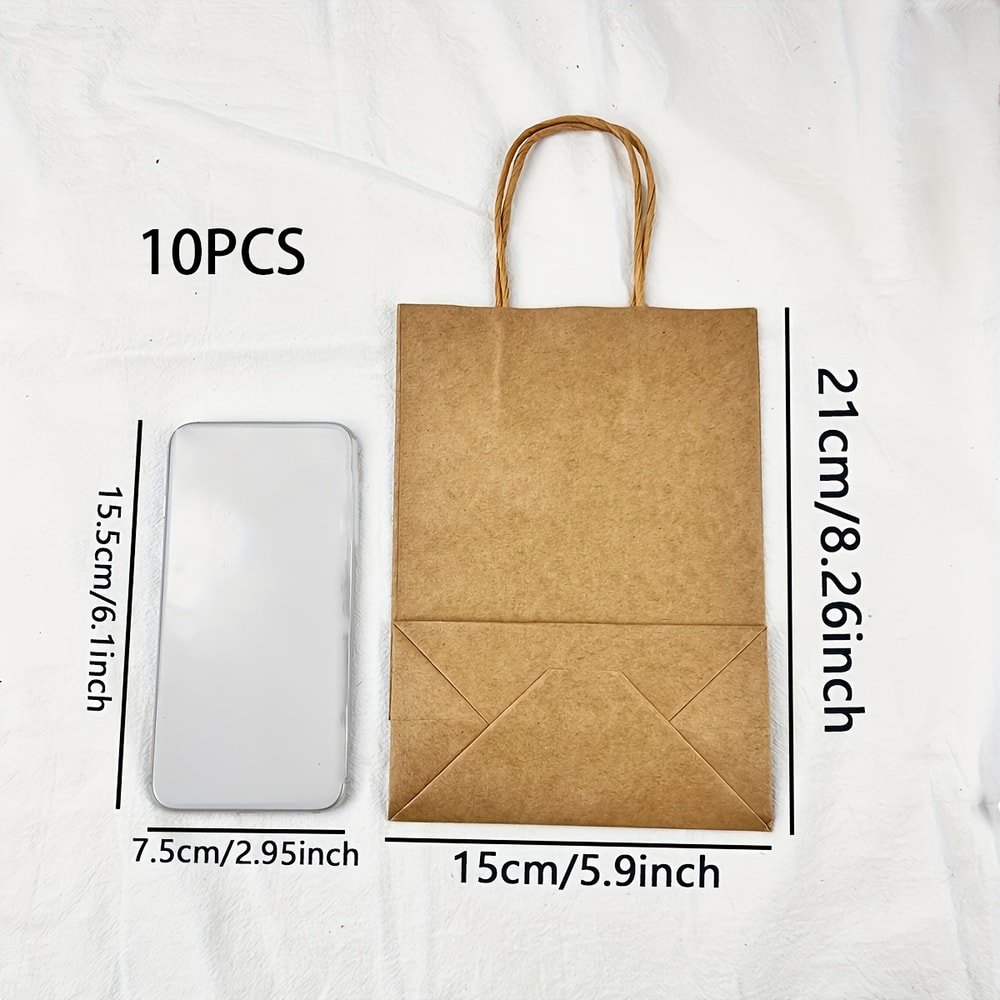 Solid Color Gift Bags With Handles EcoFriendly Kraft Paper Bags For Gifts Weddings And Candy Packa 4