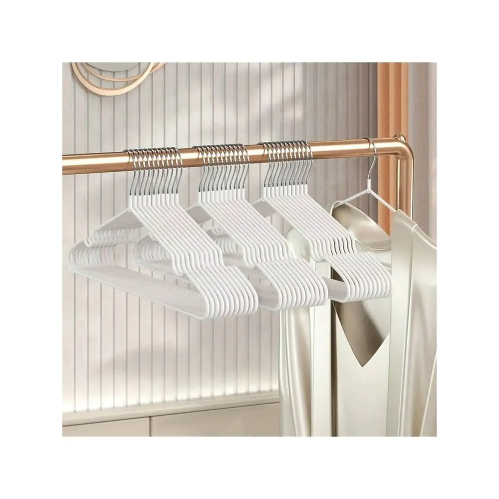 Durable NoSlip Metal Clothes Hangers SpaceSaving Organizer For Bedroom Closet And Laundry 3