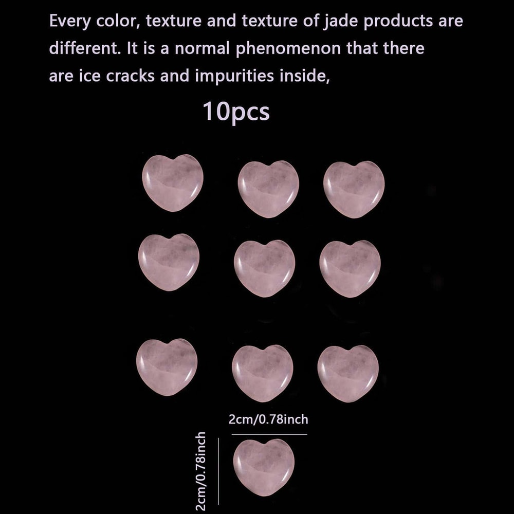 Rose Quartz Heart Polished Crystal Stones Perfect Valentine Gift For Women 2