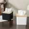 Nordic Style Tissue Box With Wooden Cover Modern Tissue Storage For Home And Restaurants 0
