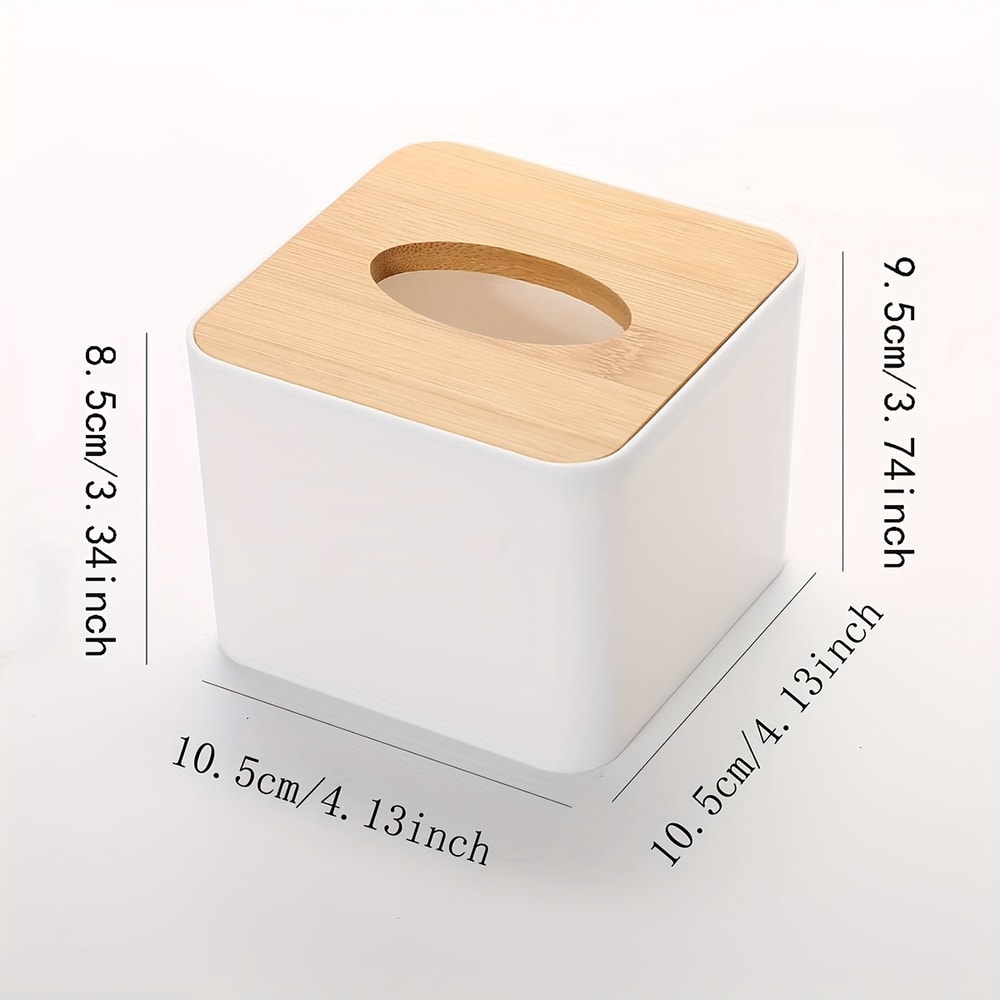 Nordic Style Tissue Box With Wooden Cover Modern Tissue Storage For Home And Restaurants 4