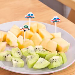 car castle cute cartoon toddler food picks - fruit forks for kids