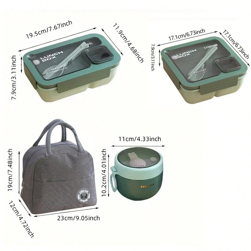 Portable LeakProof Bento Box With Thermal Bag Ideal For BacktoSchool And Travel 2