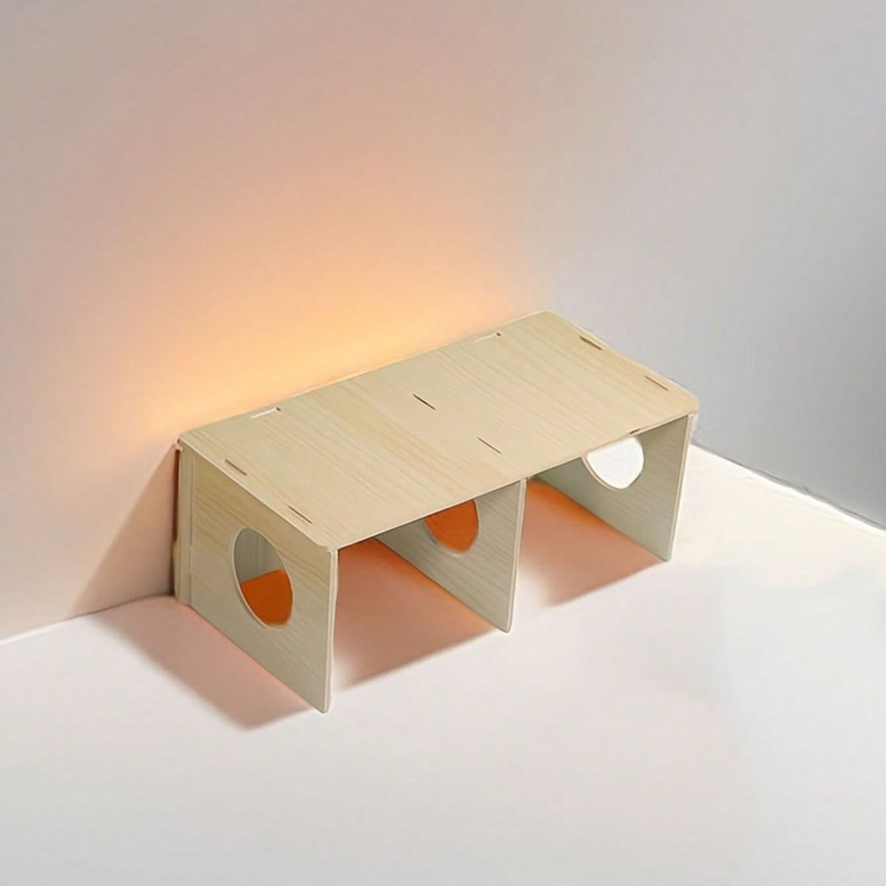 Solid Wood Hideaway House For Hamsters Squirrels Small Pet Cage Accessories 0