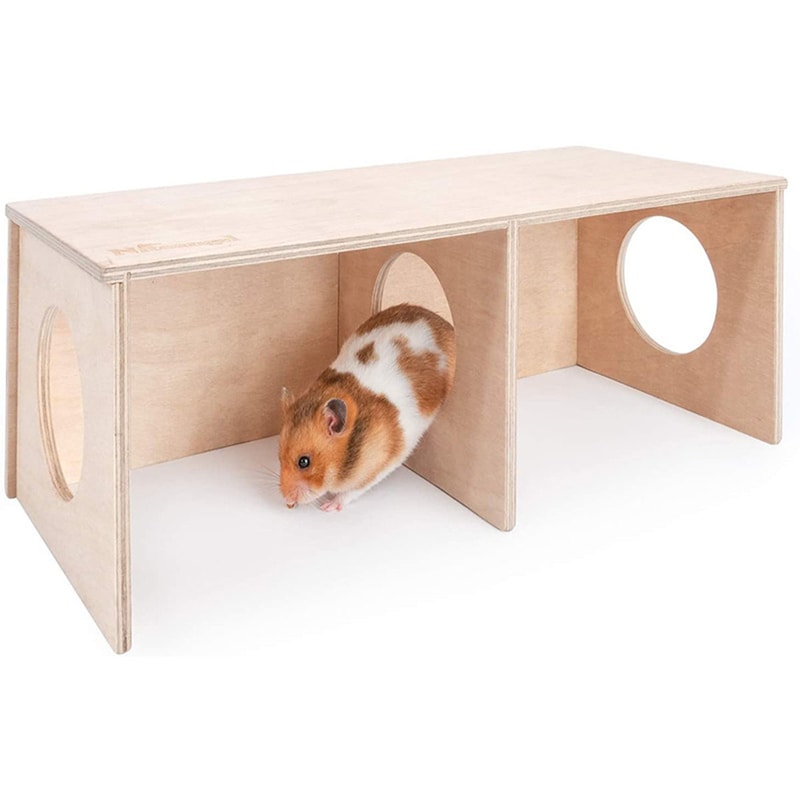 Solid Wood Hideaway House For Hamsters Squirrels Small Pet Cage Accessories 3