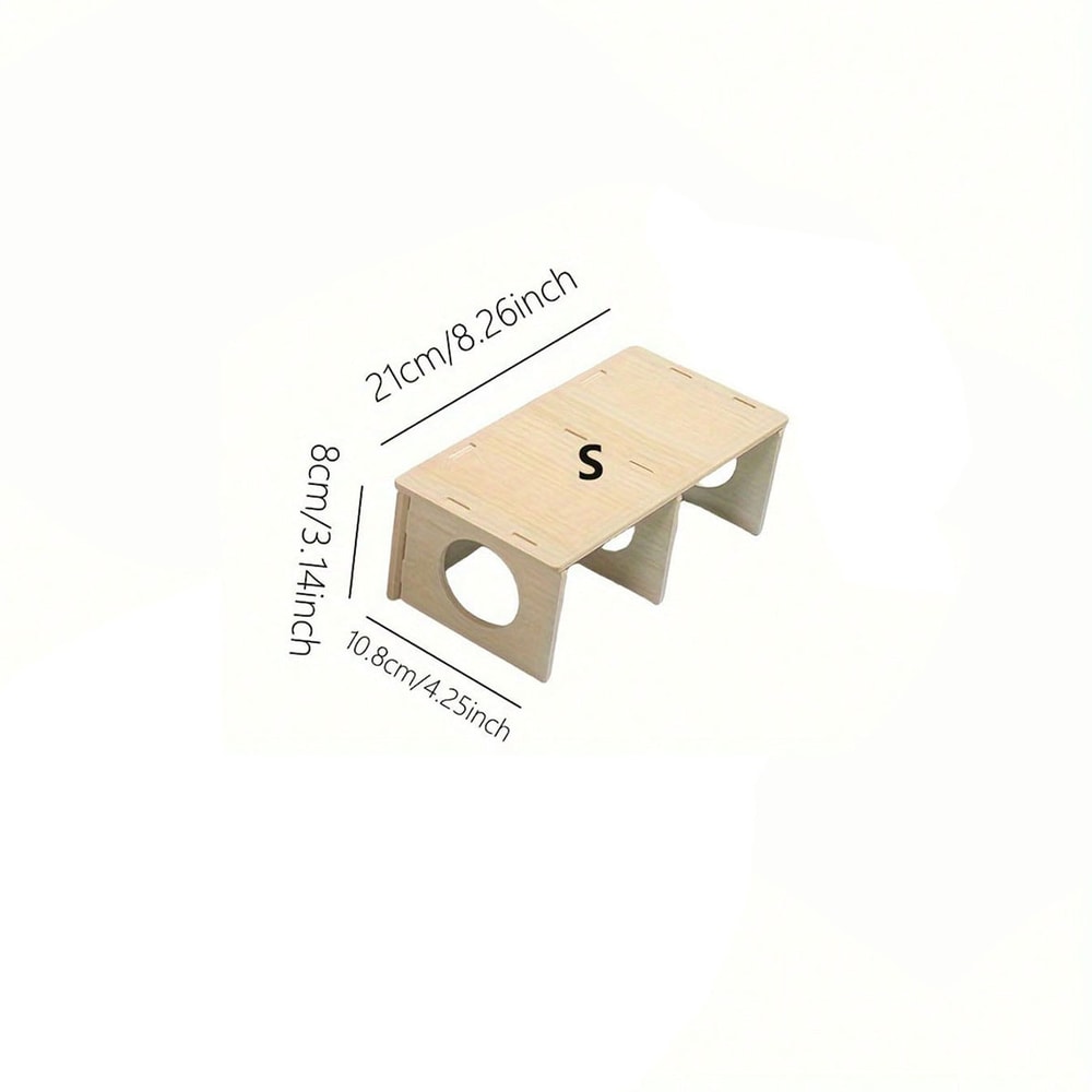 Solid Wood Hideaway House For Hamsters Squirrels Small Pet Cage Accessories 5