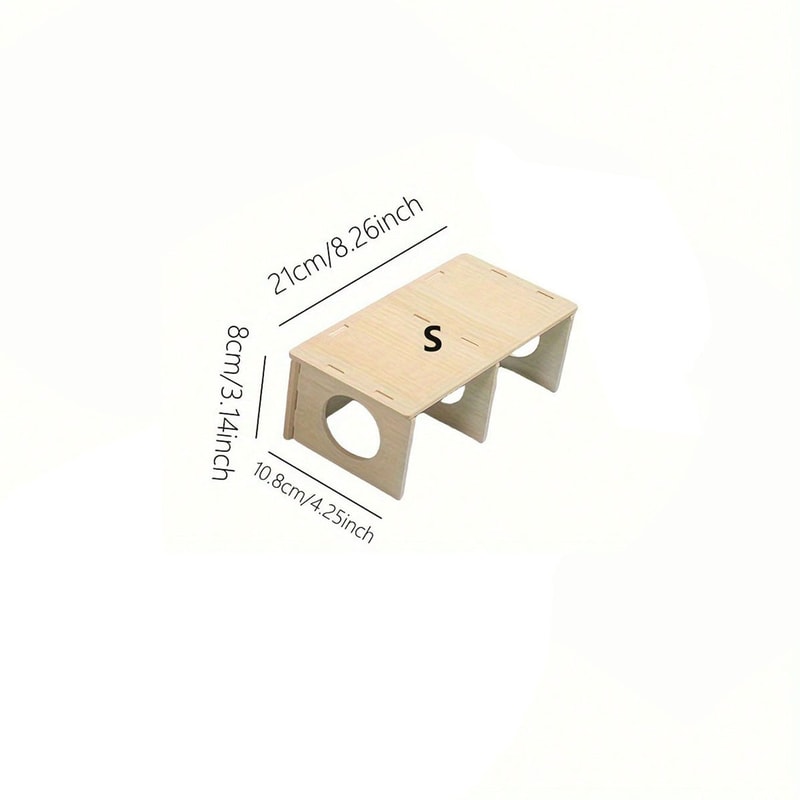 Solid Wood Hideaway House For Hamsters Squirrels Small Pet Cage Accessories 5