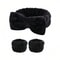 Coral Fleece Makeup Headband And Wrist Washband Set High Elastic Facial Hair Band Wrist Bands 3