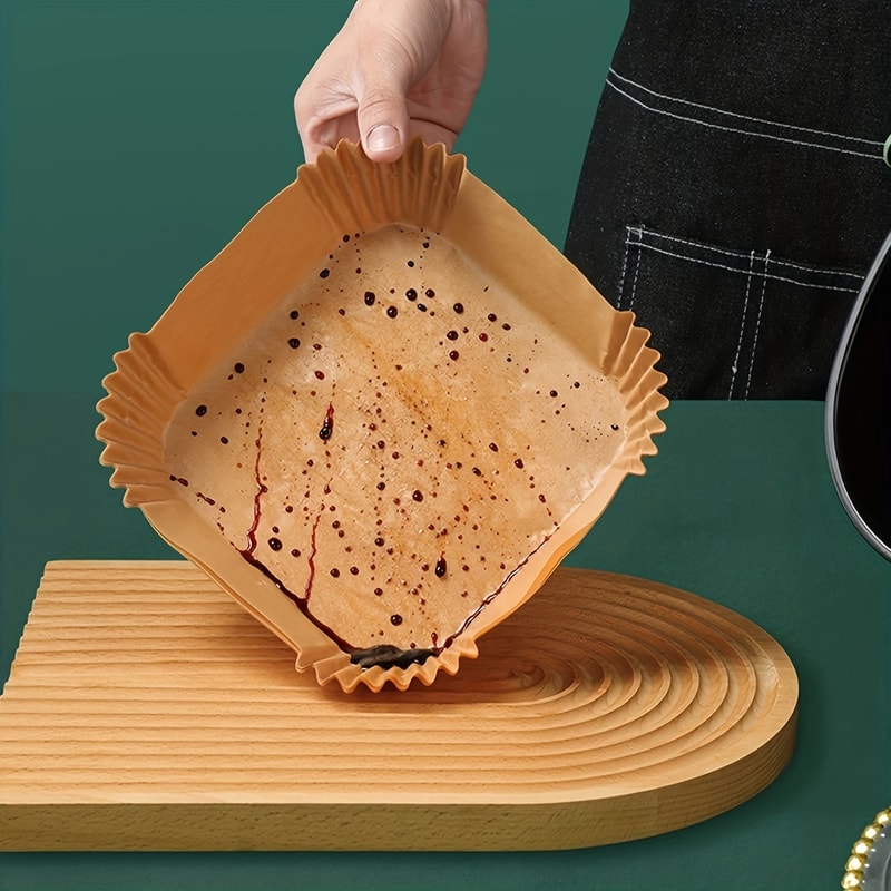 NonStick Air Fryer Disposable Paper Liners Square Round OilProof Mat For Air Fryers Ovens Reusa 1