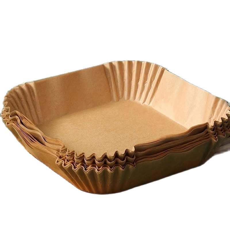 NonStick Air Fryer Disposable Paper Liners Square Round OilProof Mat For Air Fryers Ovens Reusa 6