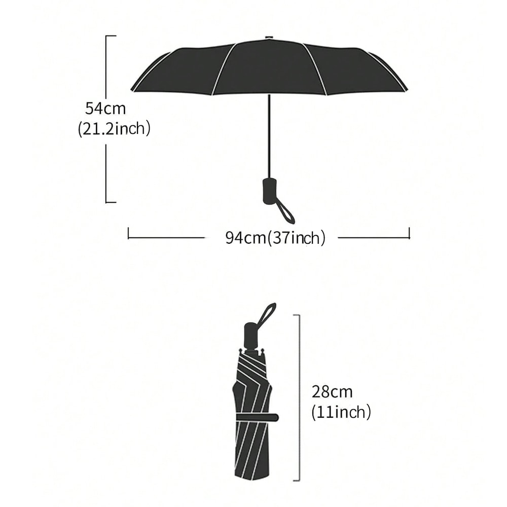 Automatic Transparent Folding Umbrella Waterproof Durable Travel Gear For All Weather 1