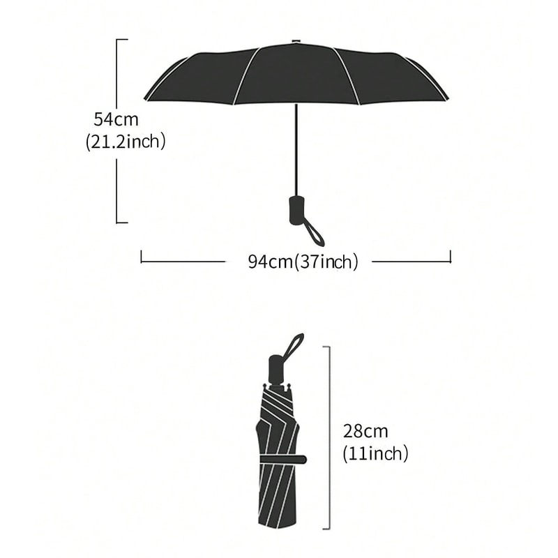 Automatic Transparent Folding Umbrella Waterproof Durable Travel Gear For All Weather 1