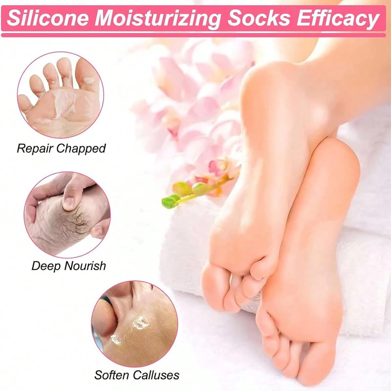 Silicone Foot Care Socks For Moisturizing Cracked Heels Repair Softening Dry Feet Protection 6
