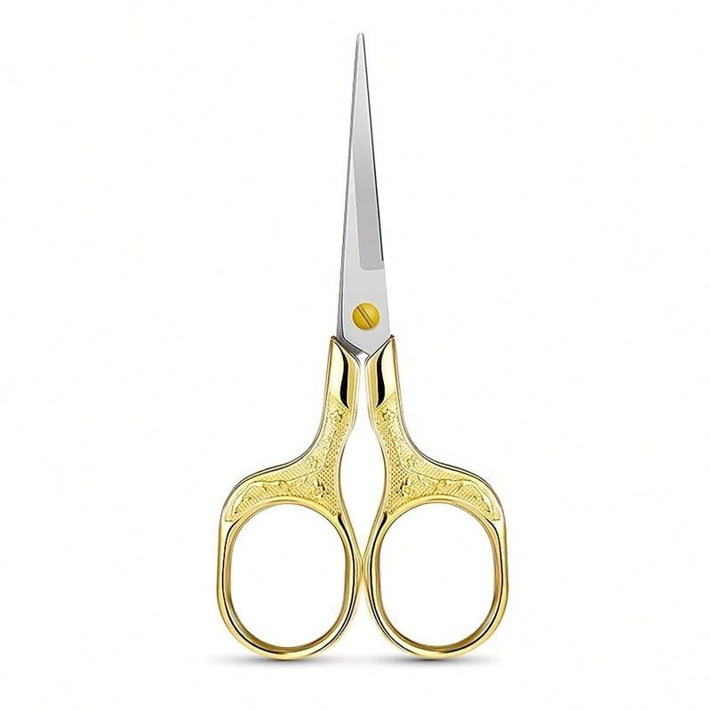 Vintage Stainless Steel Embroidered Scissors Elegant Flower Design For Office And Crafting 7