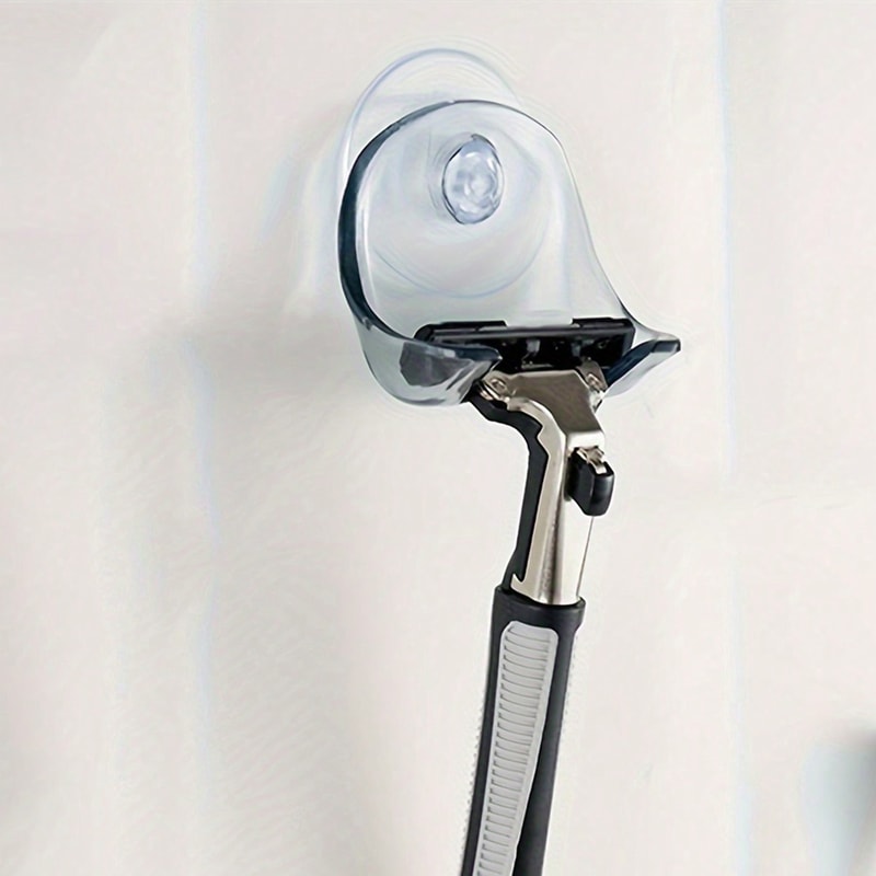 WallMounted Shaver Holder With Suction Cup SpaceSaving Bathroom Razor Storage 1