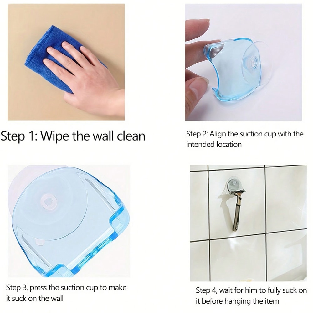 WallMounted Shaver Holder With Suction Cup SpaceSaving Bathroom Razor Storage 3