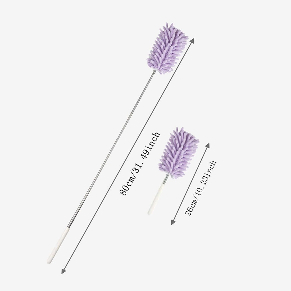 Telescopic Microfiber Dust Brush Stainless Steel Handle For Easy Ceiling Cleaning 4
