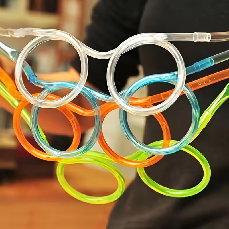 Traw Glasses Flexible Drinking Straws Fun Kids Party Toy Creative Gift 0
