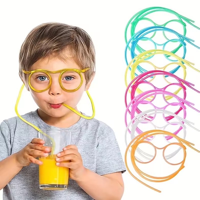 Traw Glasses Flexible Drinking Straws Fun Kids Party Toy Creative Gift 1