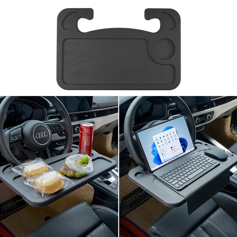 Portable Car Laptop Desk Stand Dining Tray For Steering Wheel Multipurpose Work Eat On The Go Tra 2
