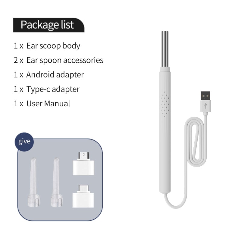 Ear Wax Removal Tool Smart Ear Cleaner With Light HD Camera Scope For Smartphones 6