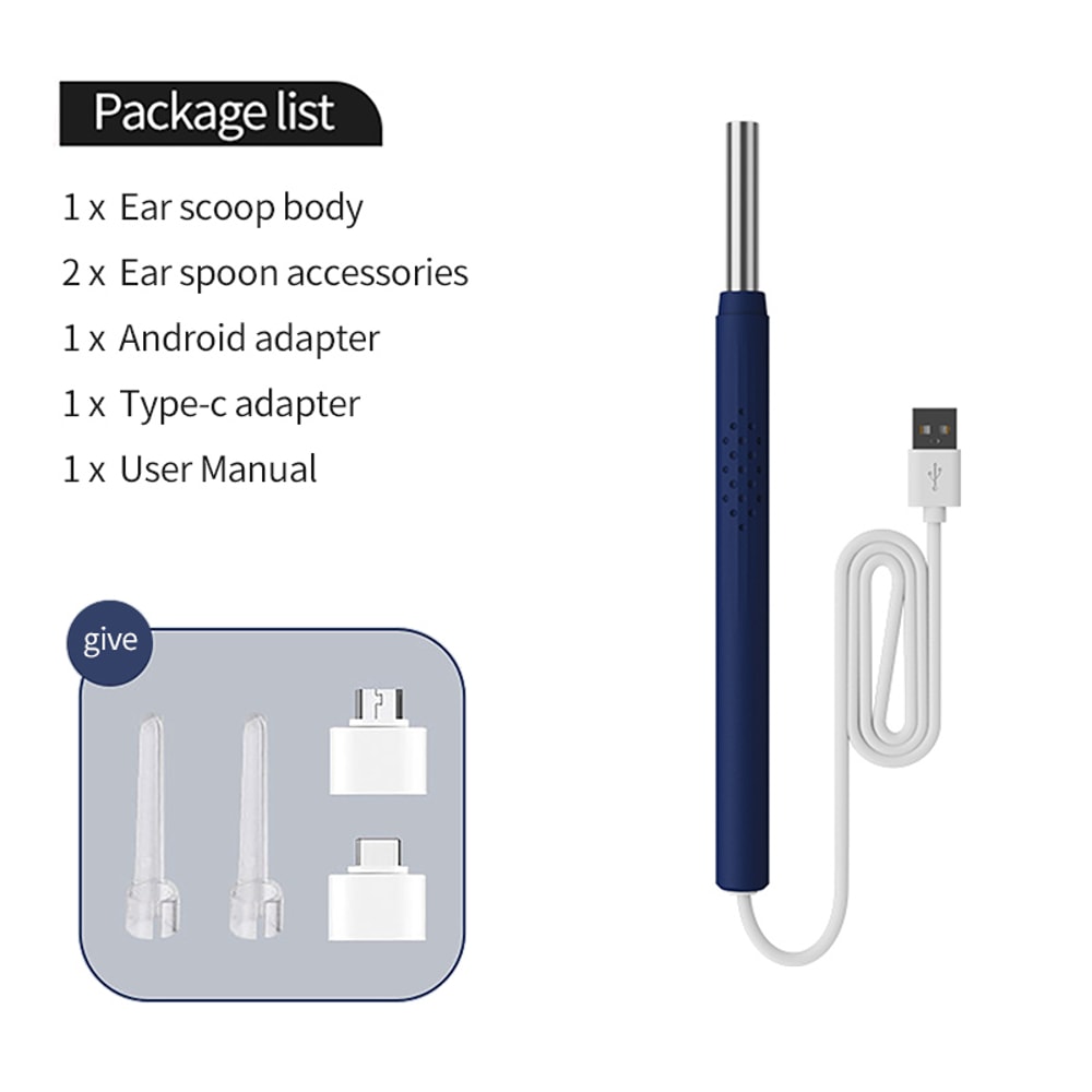 Ear Wax Removal Tool Smart Ear Cleaner With Light HD Camera Scope For Smartphones 1
