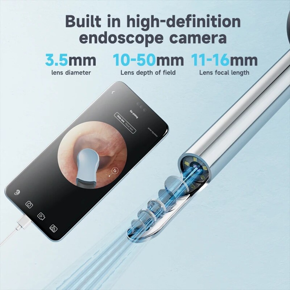 Ear Wax Removal Tool Smart Ear Cleaner With Light HD Camera Scope For Smartphones 5