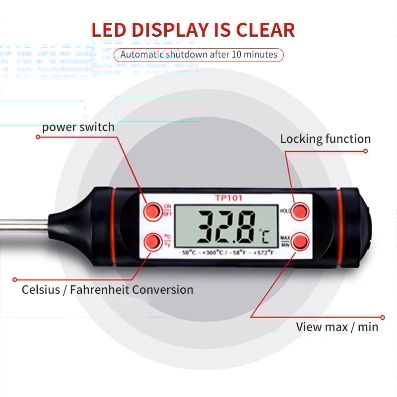 Kitchen Digital Thermometer Electronic Probe For Food Grill Temperature 2