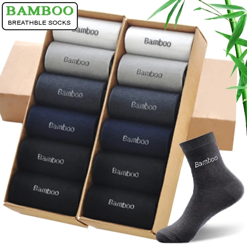 Bamboo Crew Socks For Men Comfortable Breathable High Quality Ideal Gift For Him 3